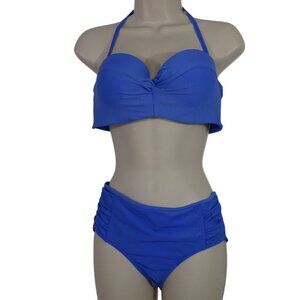 2-Pc Collections By Catalina Blue Bikini Women Sizes M 8-10 Bottoms L 12-14 Top